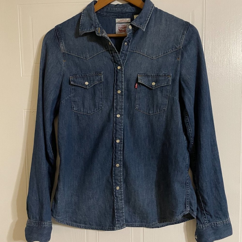 Levi's Denim Western Button Down Shirt - Picture 3 of 8